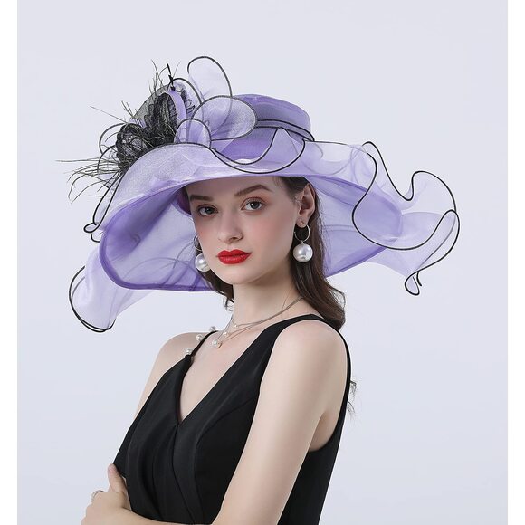 Women Organza Fascinator Church Kentucky Derby Hat Floral Tea Party 1125